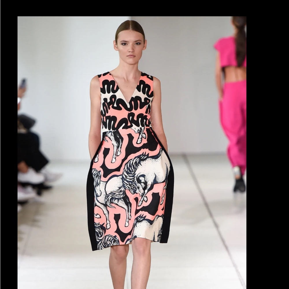 Abstract Print Sleeveless Dress